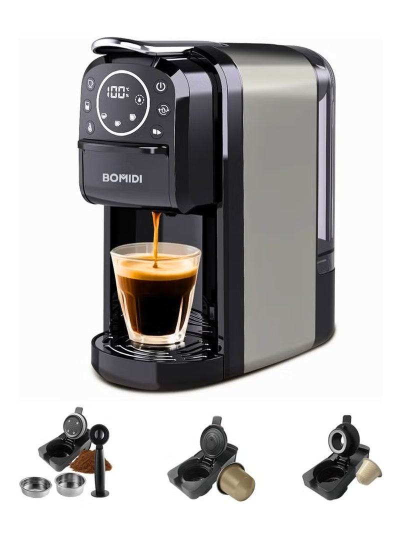 BOMIDI 3-in-1 Capsule Coffee Machine – Compatible with Nespresso, Dolce Gusto, and Ground Coffee – 20 Bar High-Pressure Espresso Maker with Touch Control Panel, Self-Cleaning Function, LED Indicators, 700ML Removable Water Tank – CM01 - Image 1